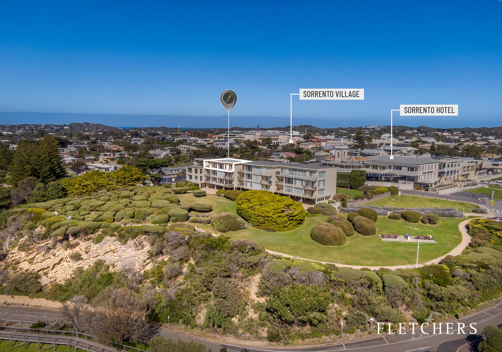 Aerial view of building near Sorrento village